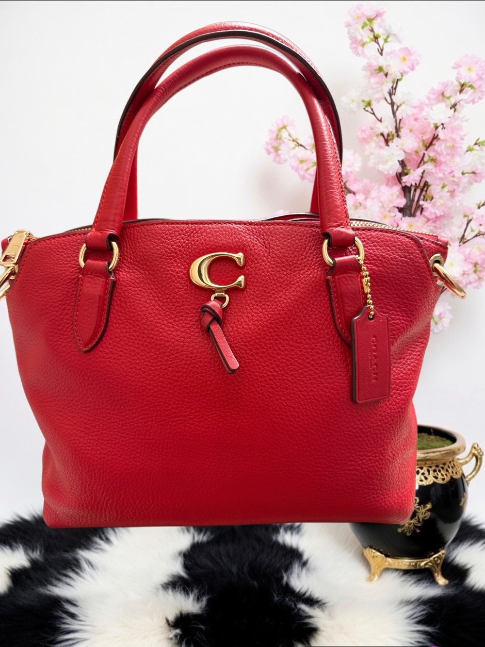 COACH REMI PEBBLED LEATHER SATCHEL
